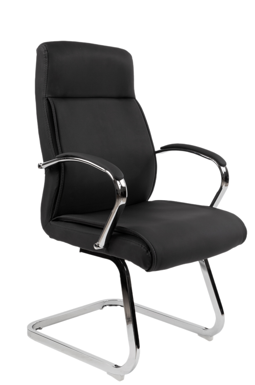 Кресло посетителя Chairman CH853 экокожа, черный