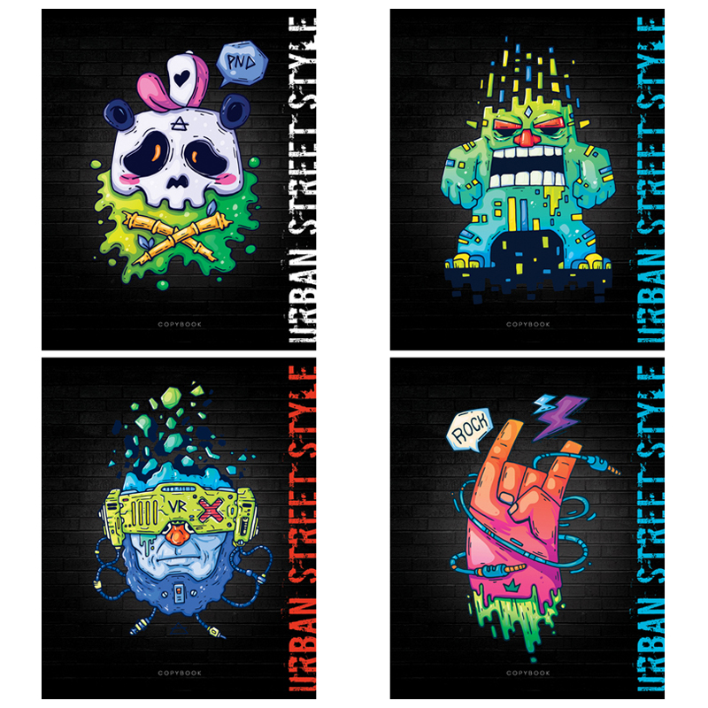 Тетрадь 48 л., А5 (165 х 205 мм), скоба, клетка, обложка картон, ArtSpace "Рисунки. Urban street", Т48кТЛ_29611, 294603