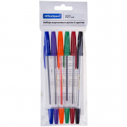 Набор ручек шариковых неавтоматических, узел 1 мм, линия 0,45 мм, 6 шт х 6 цв., OfficeSpace, BP6/511_6648, 220111