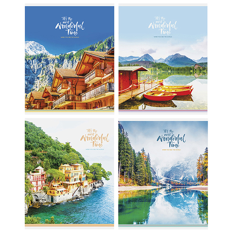 Тетрадь 48 л., А5 (165 х 205 мм), скоба, клетка, обложка картон, ArtSpace "Путешествия. The most wonderful time",Т48кЭ_24442, 276227