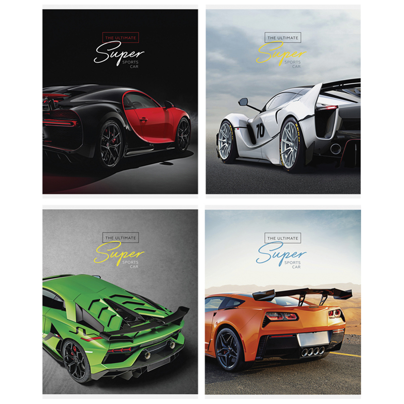 Тетрадь 48 л., А5 (165 х 205 мм), скоба, клетка, обложка картон, ArtSpace "Авто. Ultimate super cars", Т48к_24398, 276205