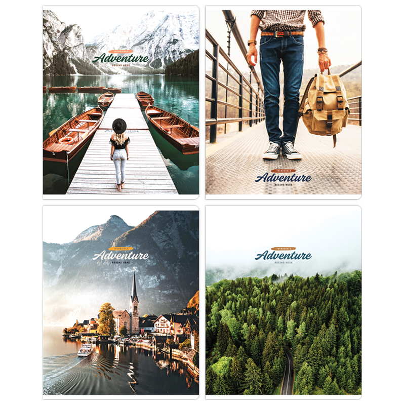 Тетрадь 48 л., А5 (165 х 205 мм), скоба, клетка, обложка картон, ArtSpace "Путешествия. New adventures", Т48к_34351, 307694