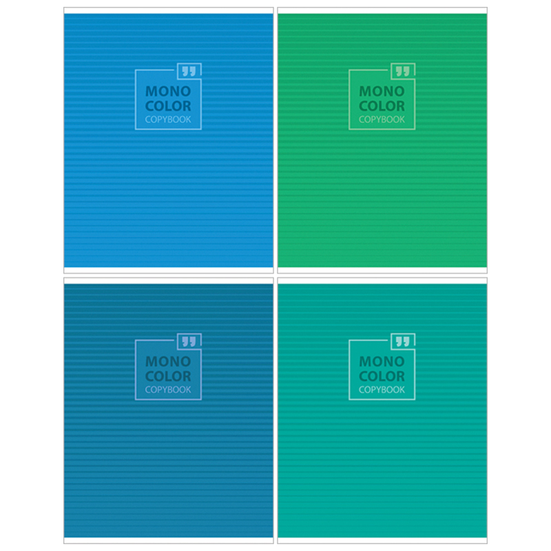 Тетрадь 48 л., А5 (165 х 205 мм), скоба, клетка, обложка картон, ArtSpace "Моноколор. Blue&Green", Т48к_13645, 245114