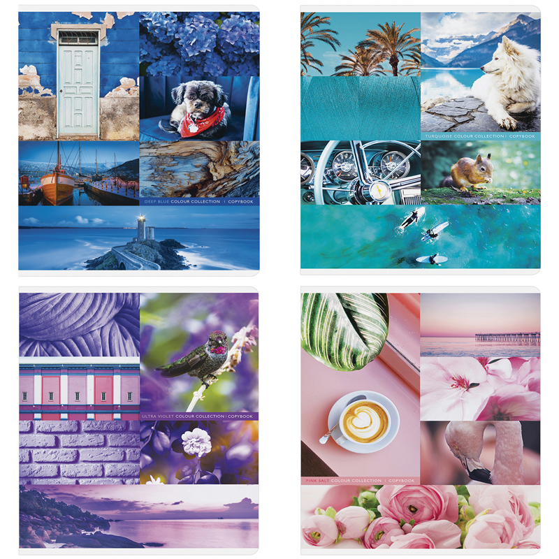 Тетрадь 48 л., А5 (165 х 205 мм), скоба, клетка, обложка картон, ArtSpace "Стиль. Colourful collage", Т48к_24338, 276175