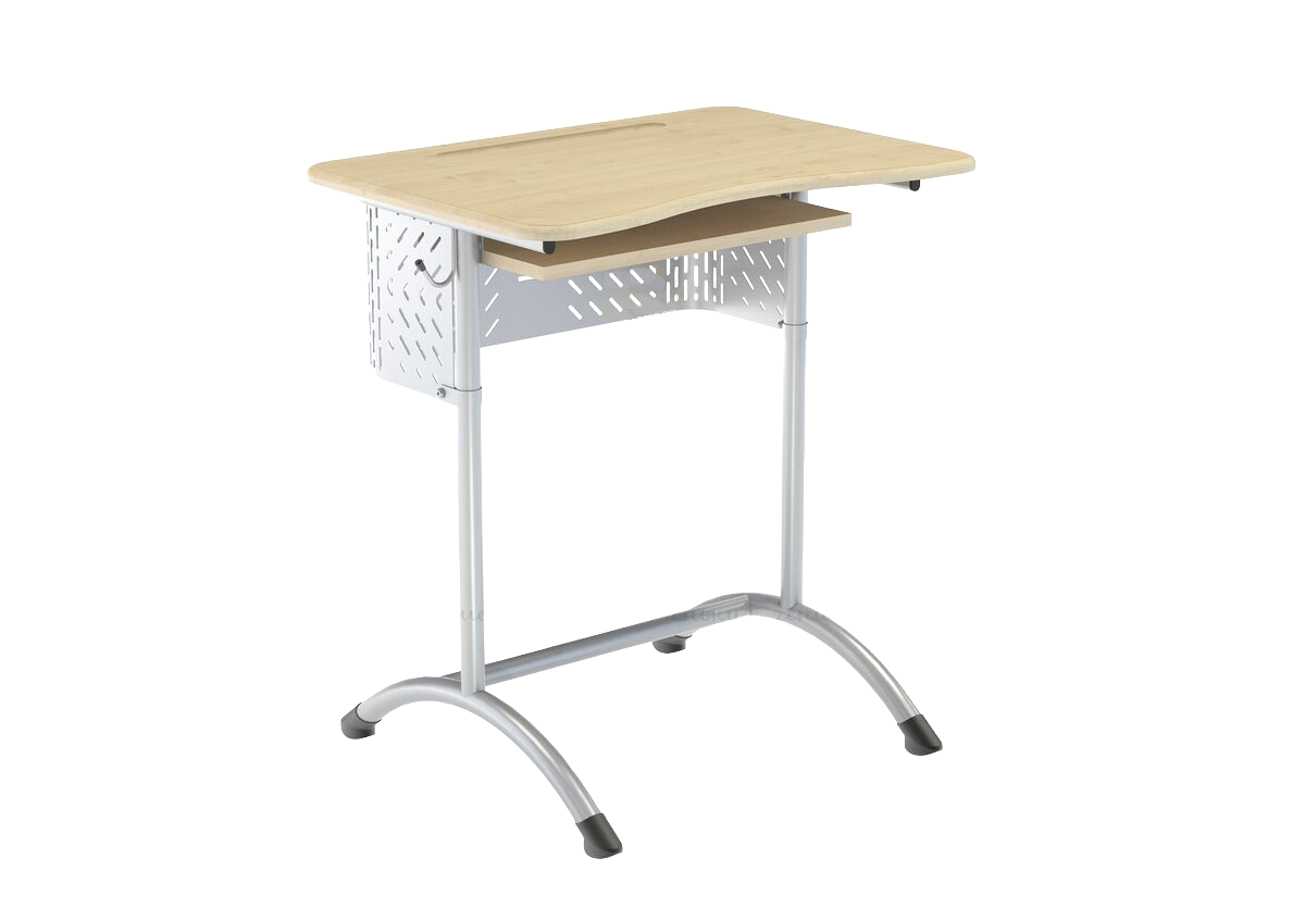 Стол ученический, одноместный, МЕГА (Н), 700 х 500 х 520 (820) мм, полка, экран для ног, цвет клен, МЕГ1НПЭ