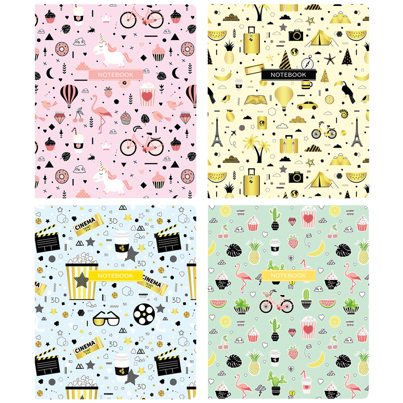 Тетрадь 48 л., А5 (165 х 205 мм), скоба, клетка, обложка картон, ArtSpace "Узоры. Милые паттерны", Т48к_18862, 257195