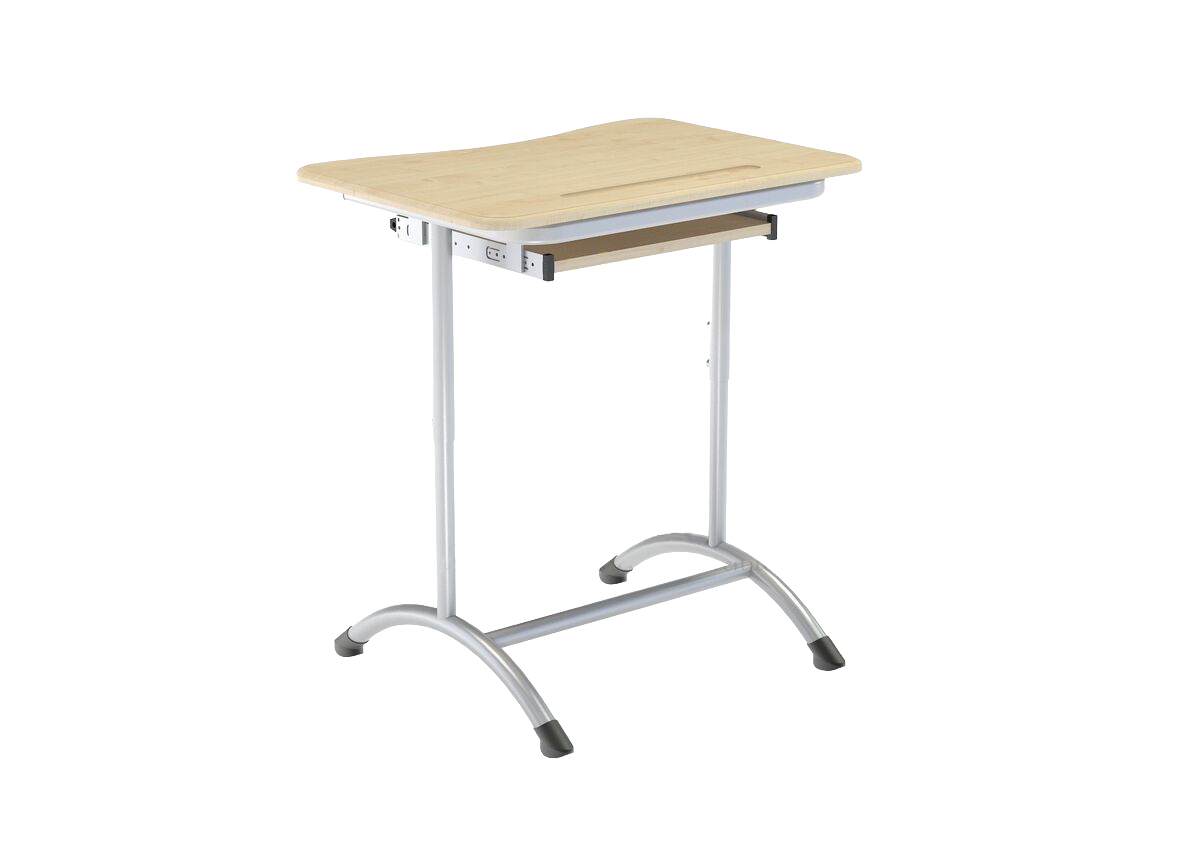 Стол ученический, одноместный, МЕГА (Р), 700 х 500 х 520 (760) мм, полка под клавиатуру, цвет клен, МЕГ1РПК
