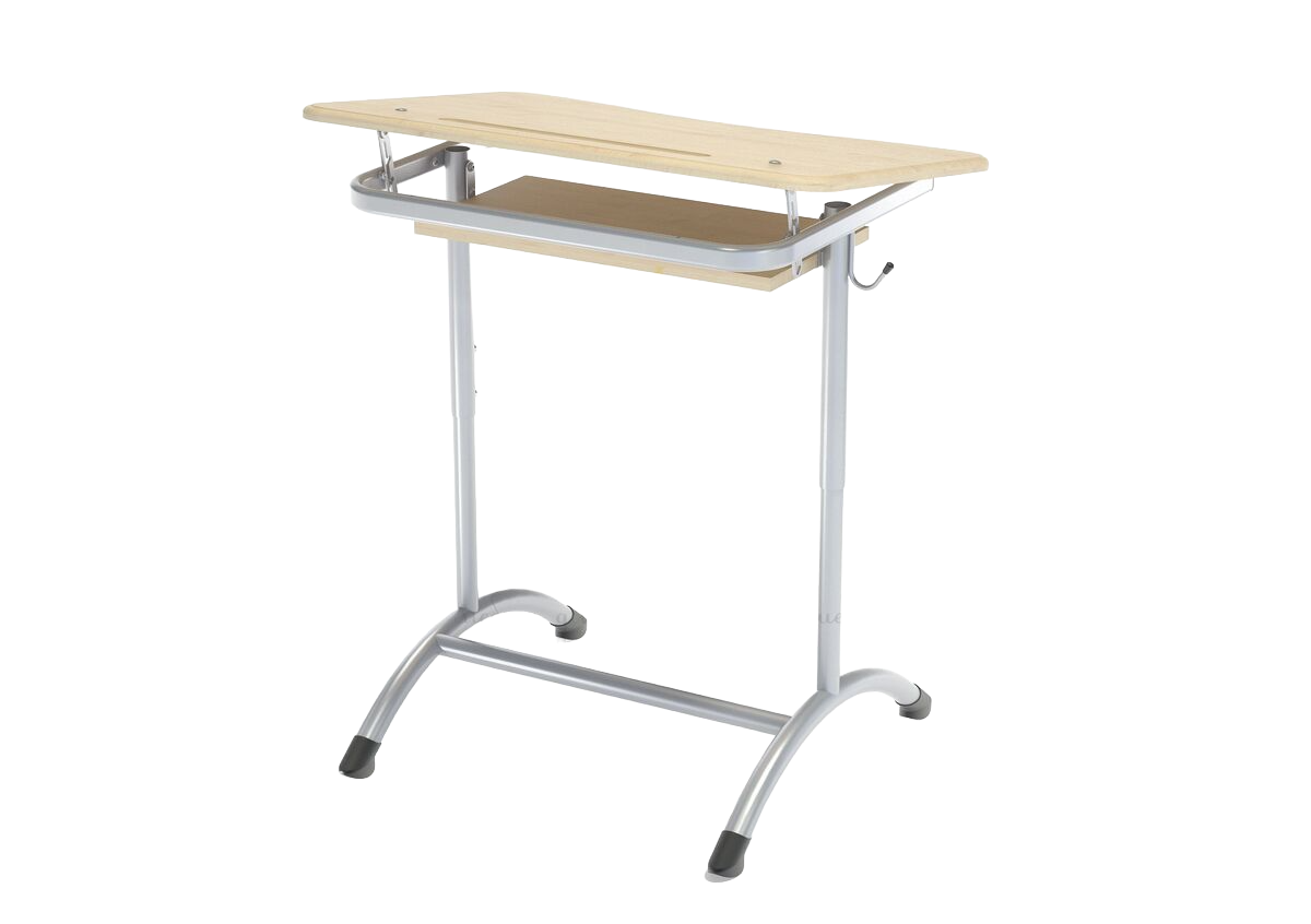 Стол ученический, одноместный, МЕГА (Р), 700 х 500 х 520 (820) мм, полка, регулируемый угол наклона 0-15 град., цвет клен, МЕГ1РПУ